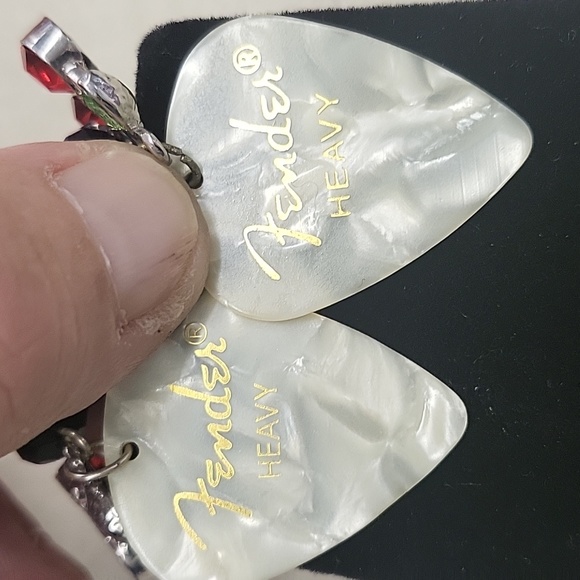 Fender Cherry Earrings 18k Gold Plated Nickel Free - Picture 2 of 4